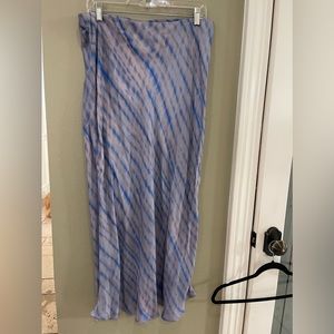 Striped Blue Maxi Skirt - Lightweight Women's Skirt